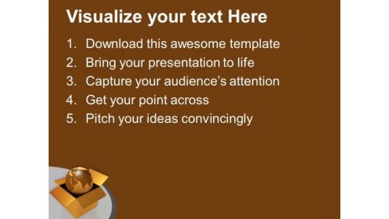 Globe In Brown Box Global Issues PowerPoint Templates Ppt Backgrounds For Slides 0213