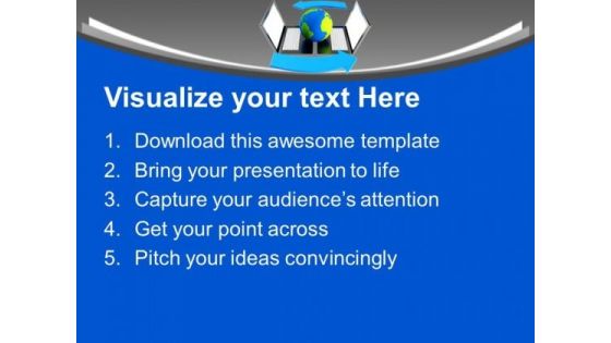 Globe On Laptops Network Internet PowerPoint Templates Ppt Backgrounds For Slides 0213