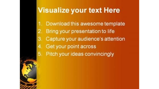 Globe Protrude Technology PowerPoint Themes And PowerPoint Slides 0311