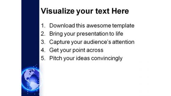 Glowing Blue Electronic Earth Technology PowerPoint Themes And PowerPoint Slides 0311