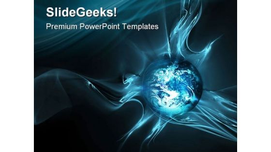 Glowing Blue Globe Abstract PowerPoint Themes And PowerPoint Slides 0411
