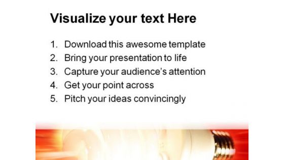 Glowing Bulb Idea Business PowerPoint Template 0810