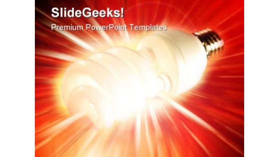 Glowing Bulb Idea Business PowerPoint Template 0810