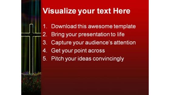 Glowing Cross Religion PowerPoint Themes And PowerPoint Slides 0211