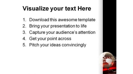 Glowing Digital Earth Business PowerPoint Templates And PowerPoint Backgrounds 0311