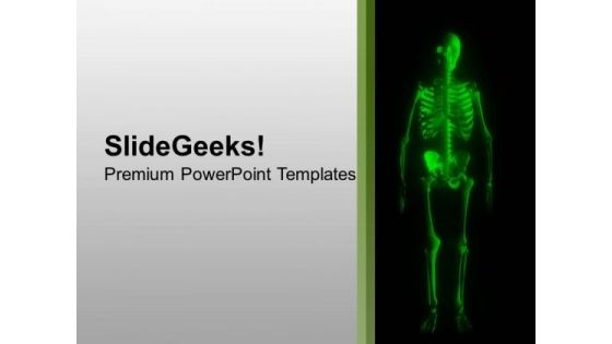 Glowing Human Skeleton PowerPoint Templates Ppt Backgrounds For Slides 0613