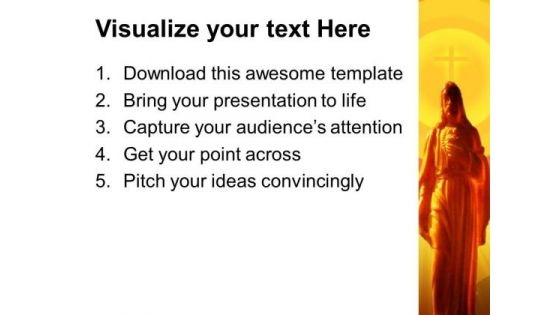 Glowing Jesus Statue Christian PowerPoint Templates And PowerPoint Themes 0812