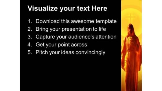 Glowing Jesus Statue Christian PowerPoint Templates And PowerPoint Themes 0812