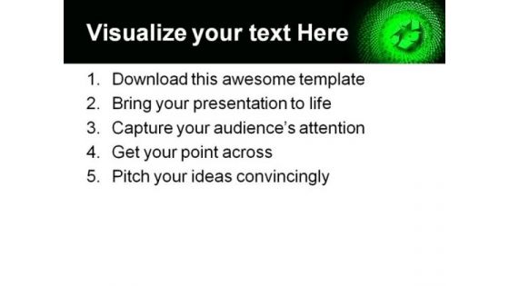 Glowing Recycle Spiral Environment PowerPoint Themes And PowerPoint Slides 0611