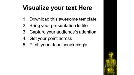 Glowing Skeleton With Yellow Color PowerPoint Templates Ppt Backgrounds For Slides 0613