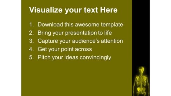 Glowing Skeleton With Yellow Color PowerPoint Templates Ppt Backgrounds For Slides 0613