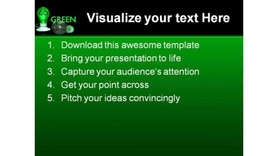 Go Green Earth PowerPoint Template 0810