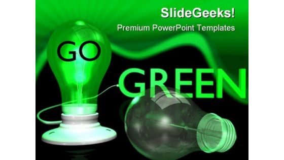Go Green Earth PowerPoint Template 0810