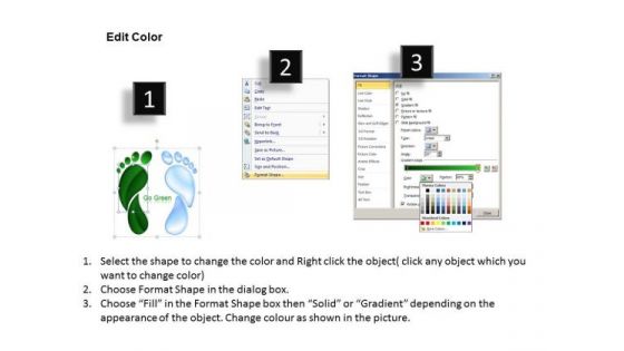 Go Green Footprints PowerPoint Ppt Templates