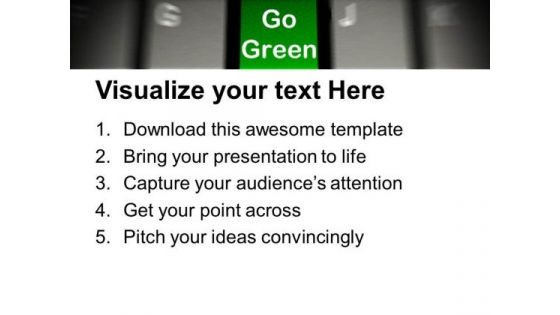Go Green On Keyboard Environment PowerPoint Templates Ppt Backgrounds For Slides 0213