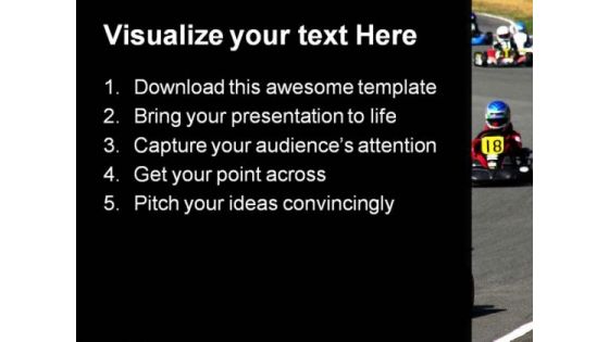 Go Kart Race Sports PowerPoint Themes And PowerPoint Slides 0711
