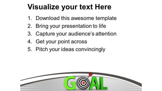 Goal Green Word And Conceptual Target PowerPoint Templates Ppt Backgrounds For Slides 0413