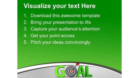 Goal Green Word And Conceptual Target PowerPoint Templates Ppt Backgrounds For Slides 0413