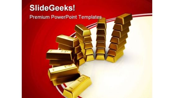 Gold Bars Finance PowerPoint Templates And PowerPoint Backgrounds 0511