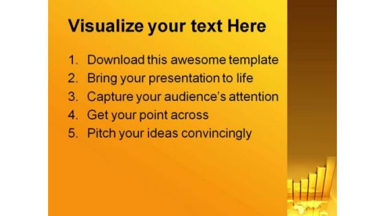 Gold Chart Business PowerPoint Template 0810
