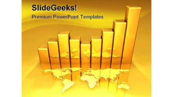 Gold Chart Business PowerPoint Template 0810 Gold Chart Business PowerPoint Template 0810