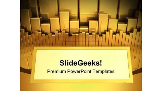Gold Charts With Copy Space Marketing PowerPoint Themes And PowerPoint Slides 0311