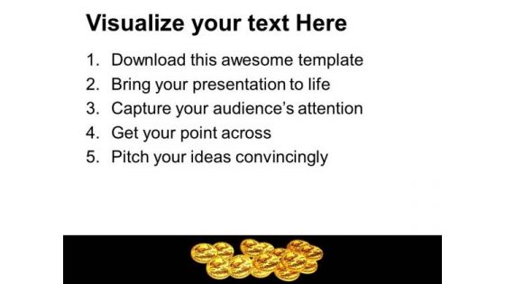 Gold Coins Over Black Background Financial PowerPoint Templates Ppt Backgrounds For Slides 1212