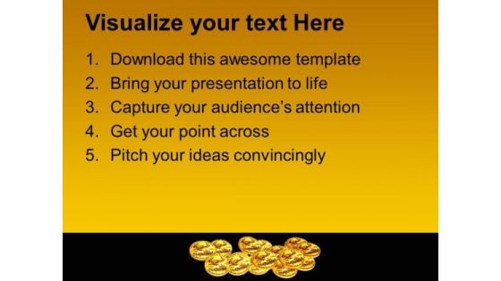 Gold Coins Over Black Background Financial PowerPoint Templates Ppt Backgrounds For Slides 1212