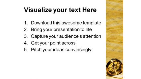 Gold Compass Science PowerPoint Template 1110