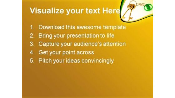 Gold Keys With Dollar Security PowerPoint Templates And PowerPoint Themes 0812