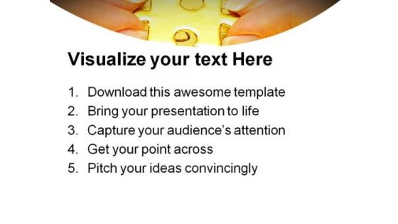 Gold Puzzles Business PowerPoint Themes And PowerPoint Slides 0611