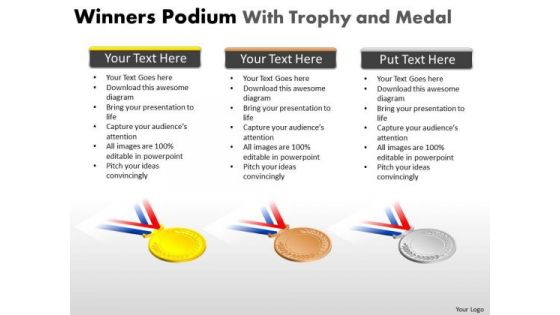Gold Silver Bronze PowerPoint Slides And Ppt Diagram Templates