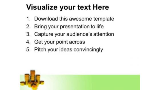 Gold Towers Made Out Of Gold Coins Money PowerPoint Templates And PowerPoint Themes 1012
