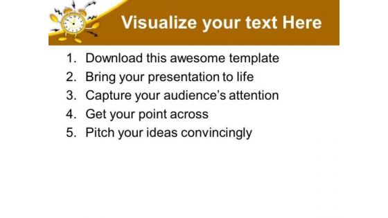 Golden Alarm Clock On Yellow Background PowerPoint Templates Ppt Backgrounds For Slides 0313