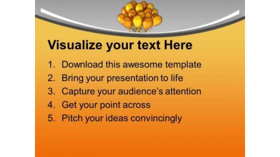 Golden Balloons With Celebration Theme PowerPoint Templates Ppt Backgrounds For Slides 0313
