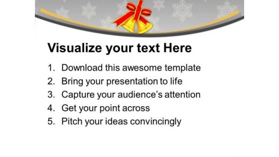 Golden Bells With Red Bow PowerPoint Templates Ppt Backgrounds For Slides 0113