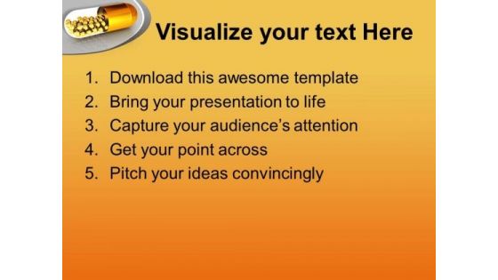 Golden Capsule With Balls PowerPoint Templates Ppt Backgrounds For Slides 0413