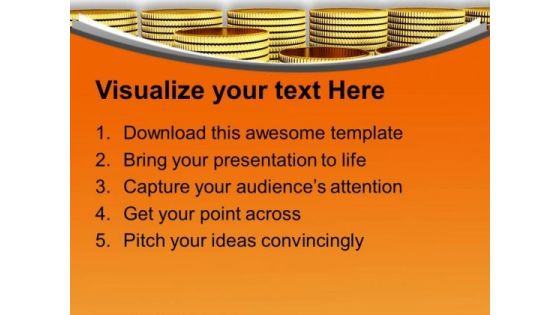 Golden Coins As Stack Finance PowerPoint Templates Ppt Backgrounds For Slides 0313