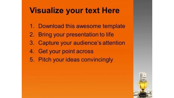 Golden Cup With Dollar Bills Success PowerPoint Templates Ppt Backgrounds For Slides 0213