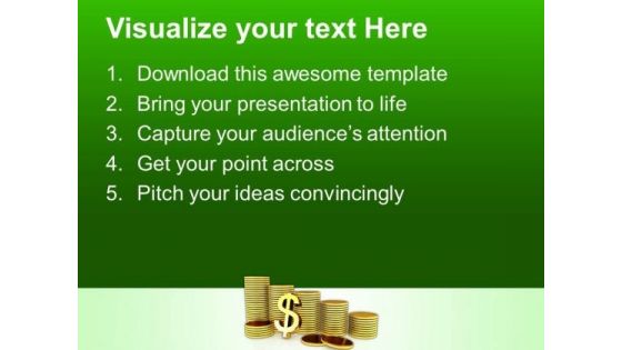 Golden Dollar Coins Finance PowerPoint Templates And PowerPoint Themes 1012