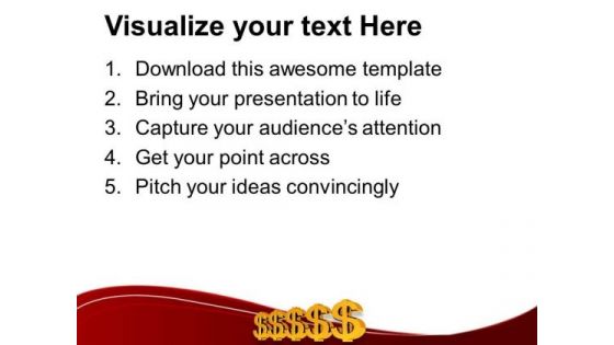 Golden Dollar Signs Placed Together PowerPoint Templates Ppt Backgrounds For Slides 0213
