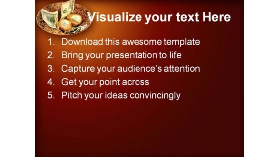 Golden Eggs Money PowerPoint Template 0510