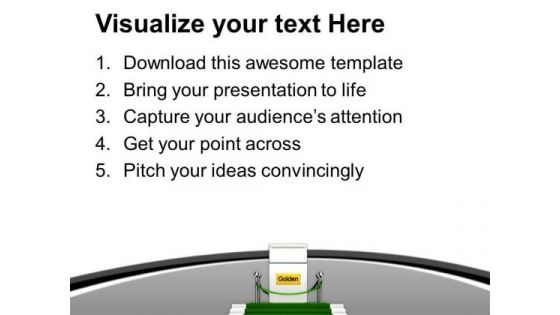 Golden Gate On Green Carpet Success PowerPoint Templates Ppt Backgrounds For Slides 0313