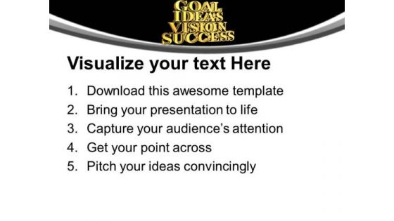 Golden Goal Ideas Vision Success PowerPoint Templates Ppt Backgrounds For Slides 0113