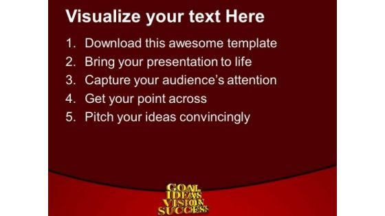 Golden Goal Ideas Vision Success PowerPoint Templates Ppt Backgrounds For Slides 0213