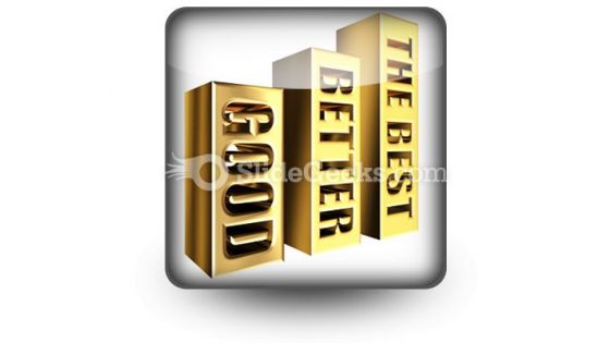 Golden Graph Chart PowerPoint Icon S