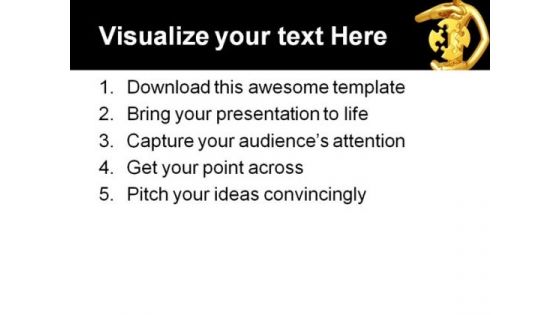 Golden Guy With Puzzle Business PowerPoint Themes And PowerPoint Slides 0411
