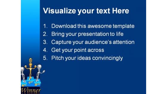 Golden Idea Winner Success PowerPoint Backgrounds And Templates 1210