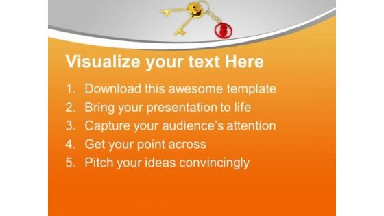 Golden Key And Dollar Keychain PowerPoint Templates Ppt Backgrounds For Slides 0213