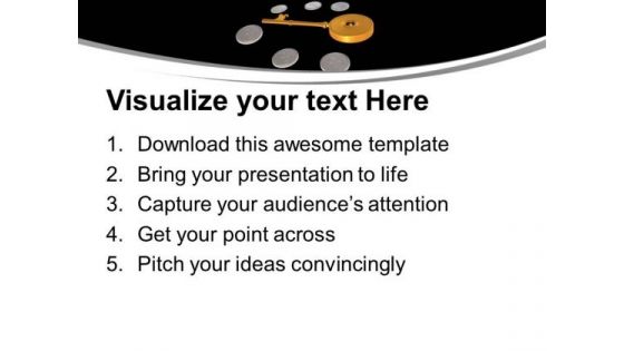 Golden Key Between Dollar Coins Security PowerPoint Templates Ppt Backgrounds For Slides 0113